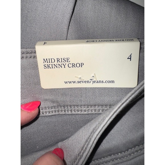 Seven7 Booty-Shaper Jeans Women Grey Mid Rise Skinny Crop MY2136GR Size 4 NWT - Picture 6 of 8